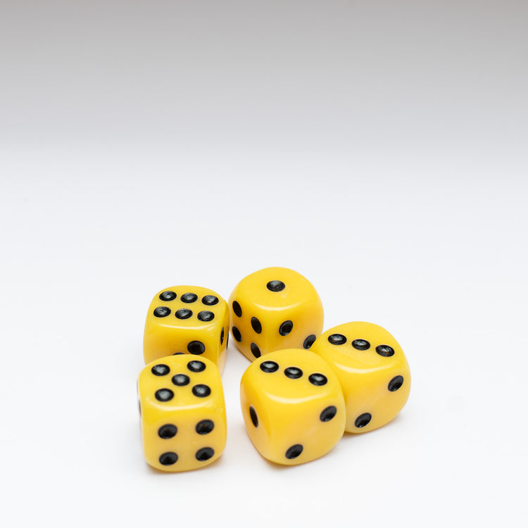 Yellow 14mm D6 Dice Pack of 5