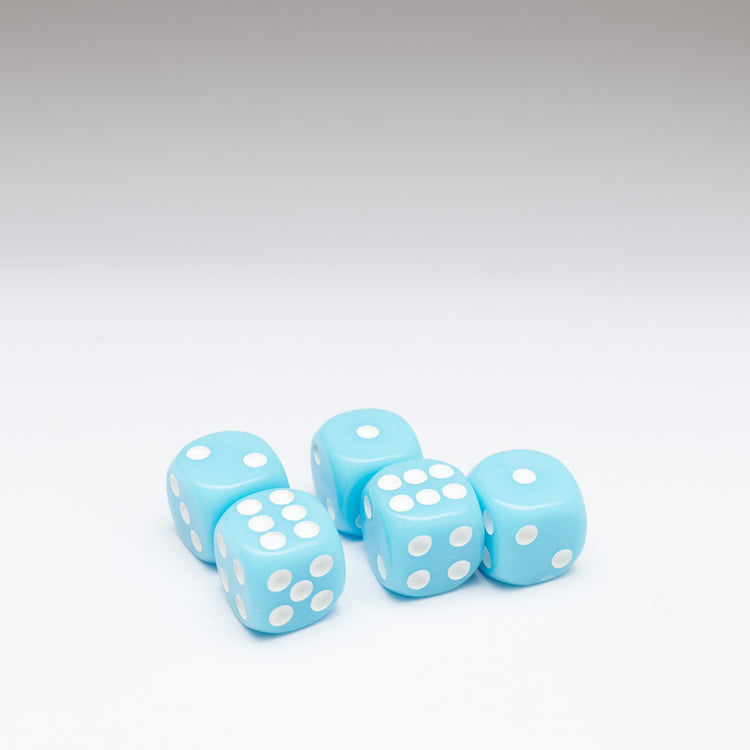 Light Blue 14mm D6 Dice Pack of 5