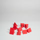 Red Wooden Triangle Prism 10mm Game Pieces 10 Pack