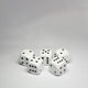 White Wooden 16mm D6 Dice Pack of 5