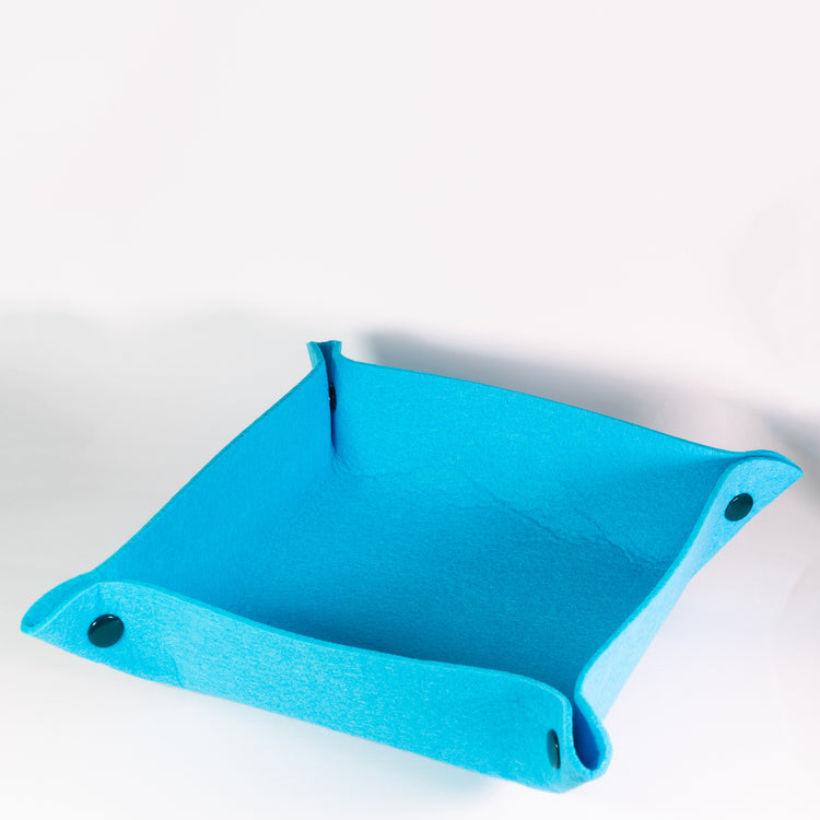 Blue Felt Collapsable Dice Tray