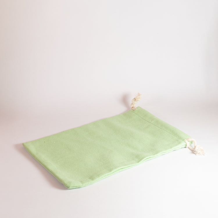 Light Green Linen 17x13cm Drawstring Bag