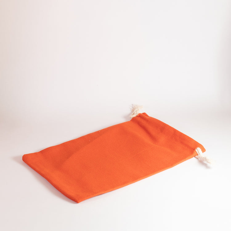 Rust Linen 17x13cm Drawstring Bag
