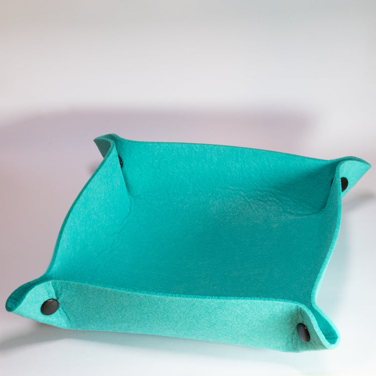 Teal Felt Collapsable Dice Tray