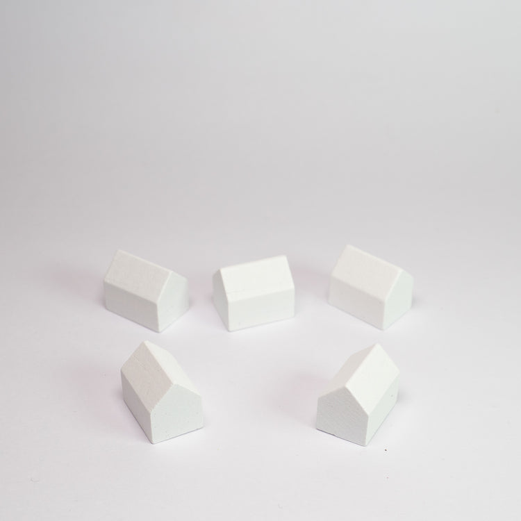 White Wooden Settlement House Pack of 5