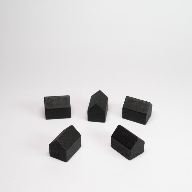 Black Wooden Settlement House Pack of 5