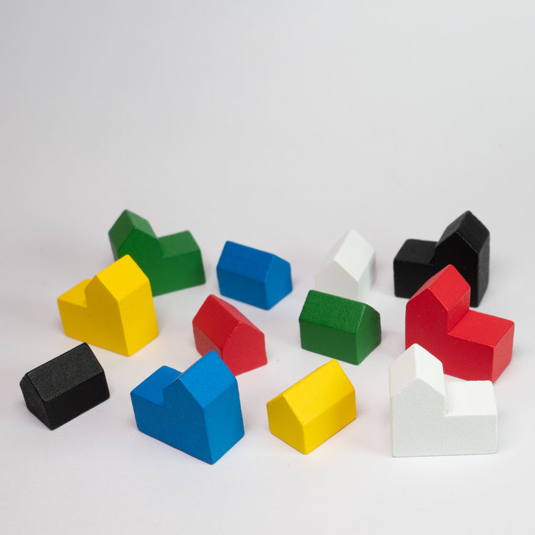 Black Wooden Settlement House Pack of 5