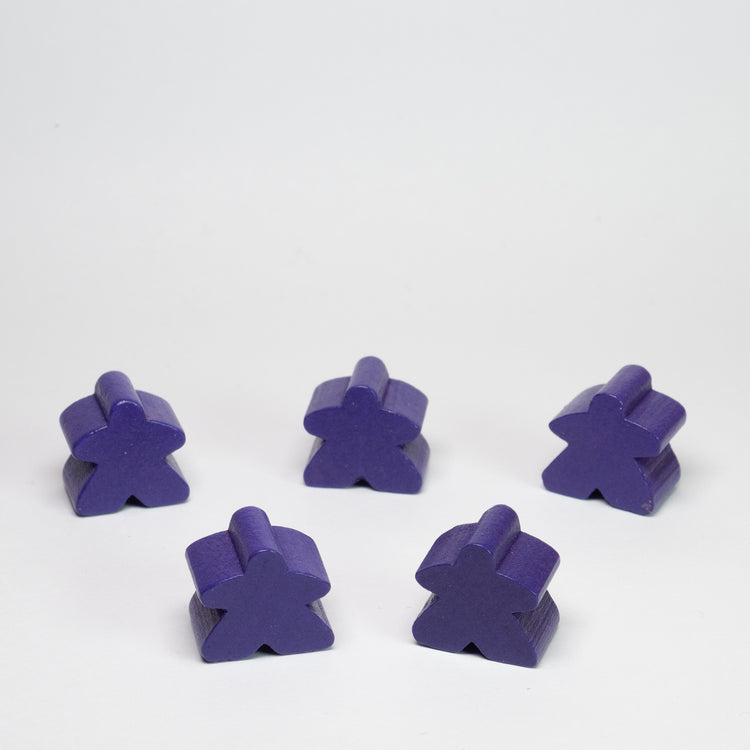 Purple Wooden 15mm Meeple Pack of 5