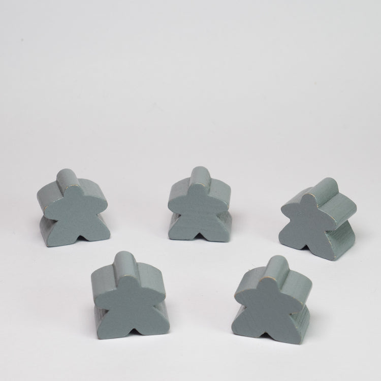 Grey Wooden 15mm Meeple Pack of 5