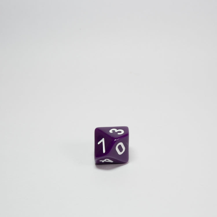 Purple Acrylic D10 Dice