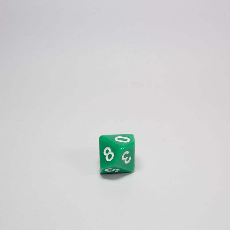 Green Acrylic D10 Dice