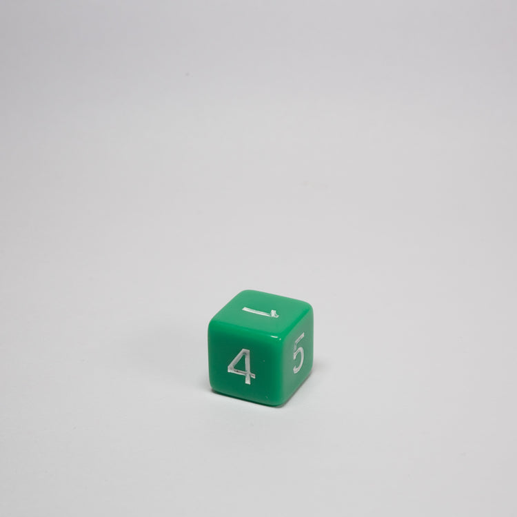 Green Acrylic D6 Dice
