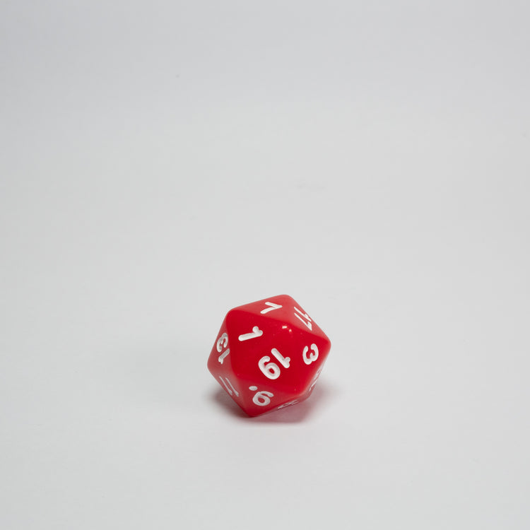 Red Acrylic D20 Dice