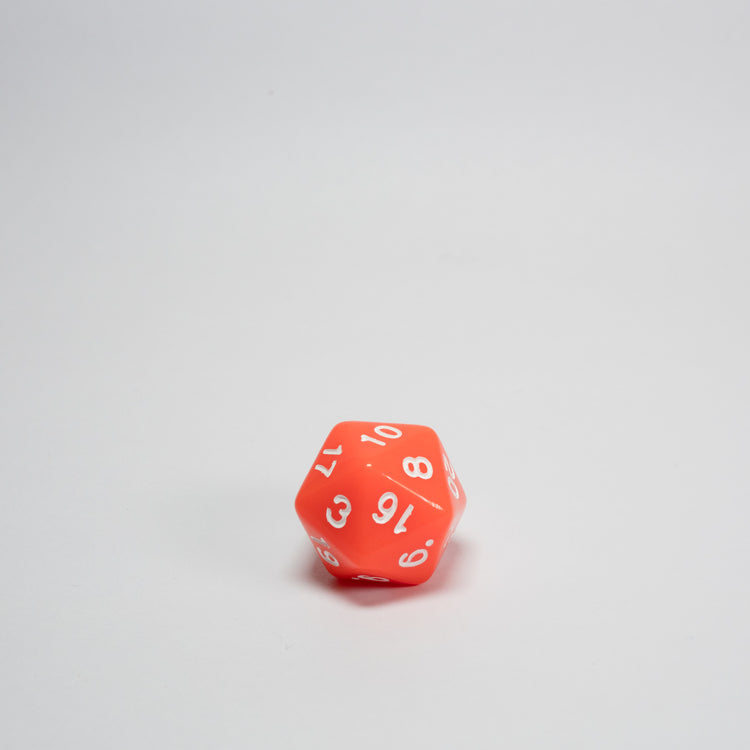 Orange Acrylic D20 Dice