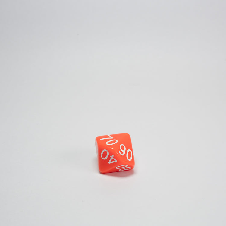Orange Acrylic D% Dice