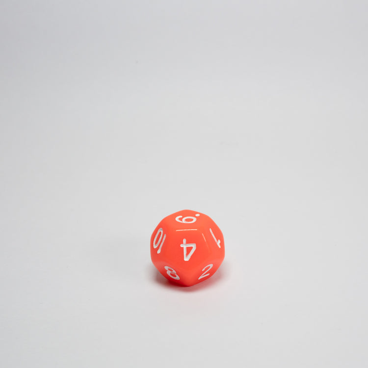 Orange Acrylic D12 Dice