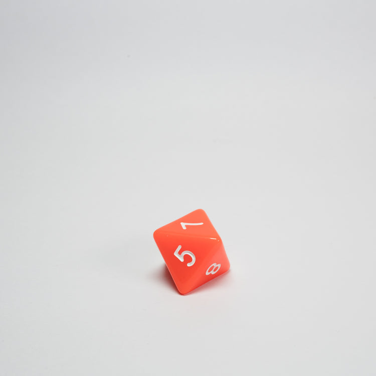 Orange Acrylic D8 Dice