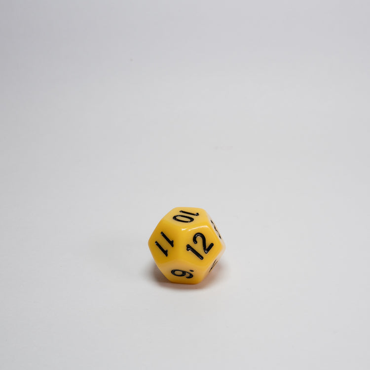 Yellow Acrylic D12 Dice