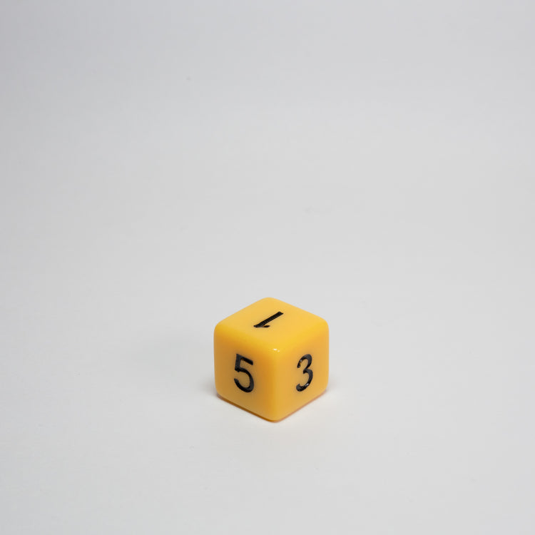 Yellow Acrylic D6 Dice