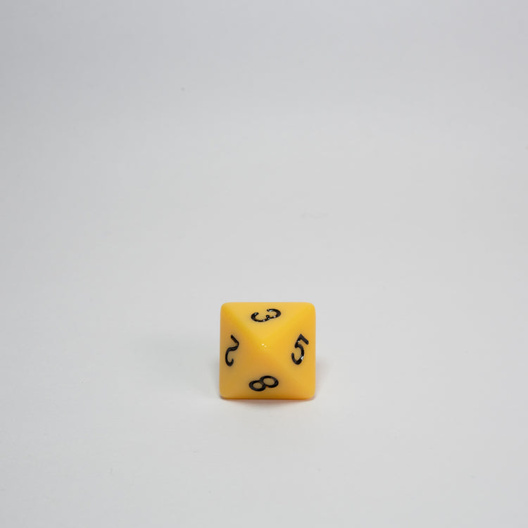 Yellow Acrylic D8 Dice