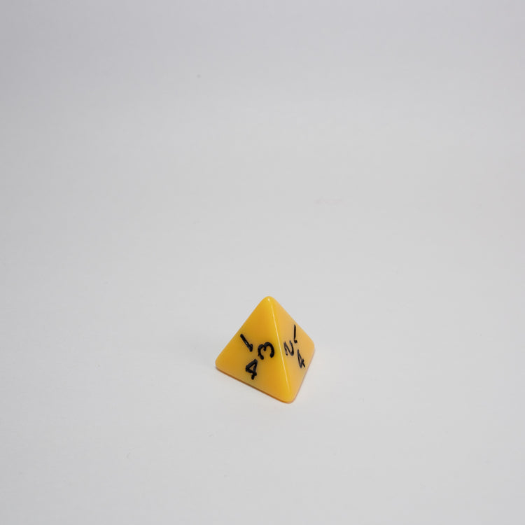 Yellow Acrylic D4 Dice