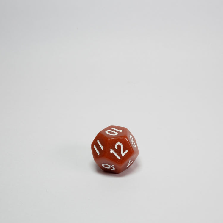 Brown Acrylic D12 Dice