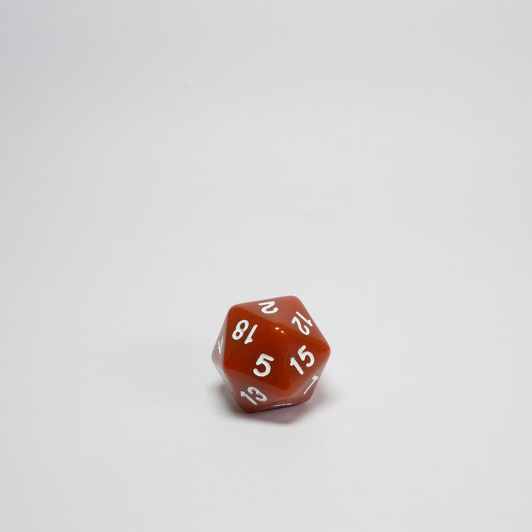 Brown Acrylic D20 Dice