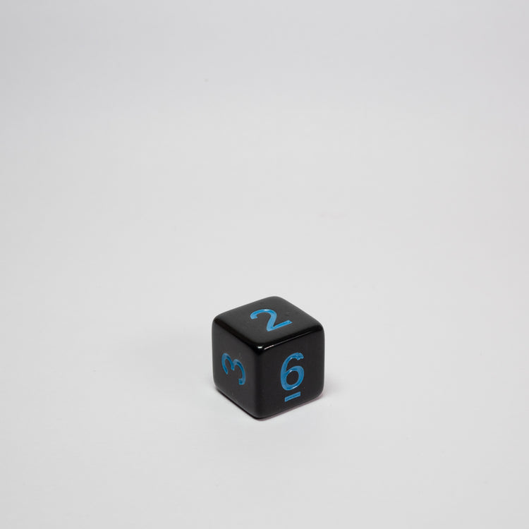 Black and Blue Acrylic D6 Dice
