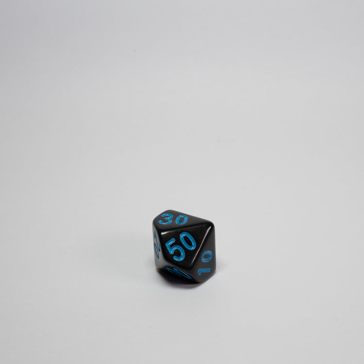 Black and Blue Acrylic D% Dice