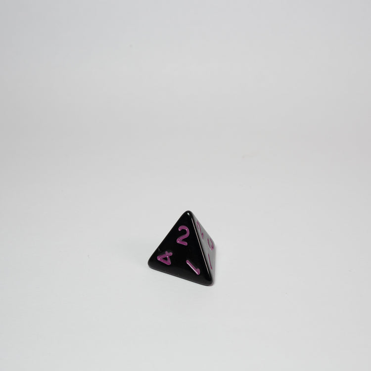 Black and Purple Acrylic D4 Dice