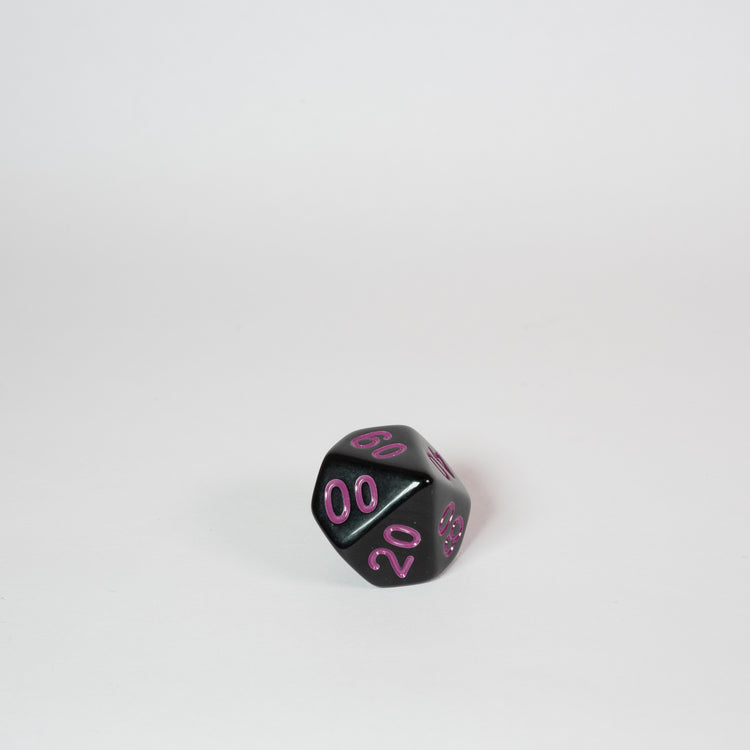 Black and Purple Acrylic D% Dice