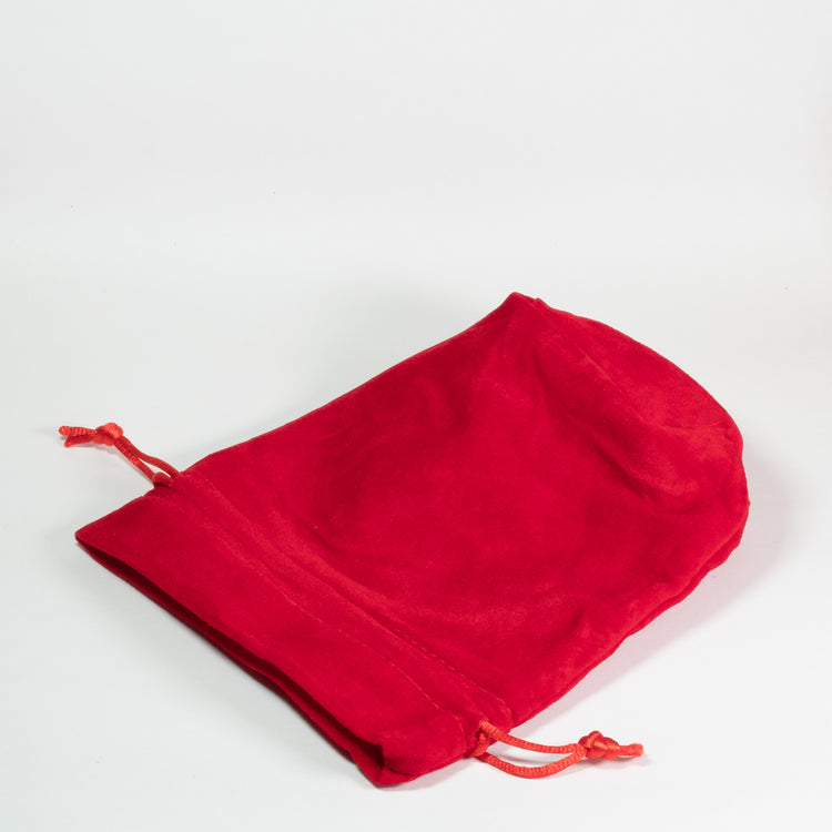 Red Round Bottom Satin and Velvet Bag