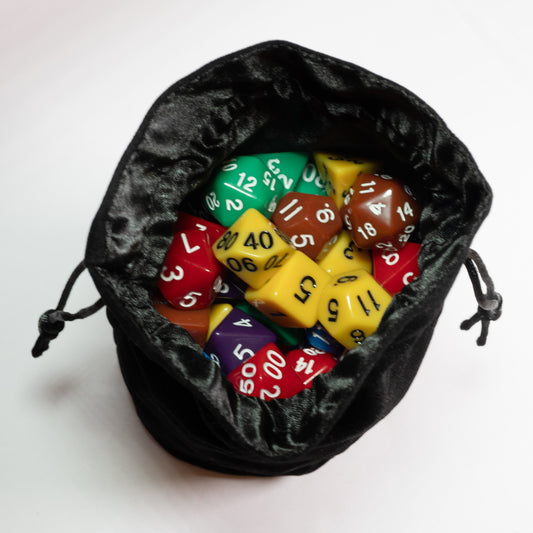 Black Round Bottom Satin and Velvet Bag