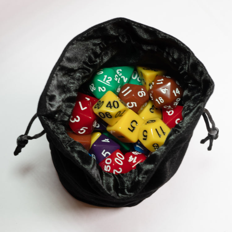 Black Round Bottom Satin and Velvet Bag