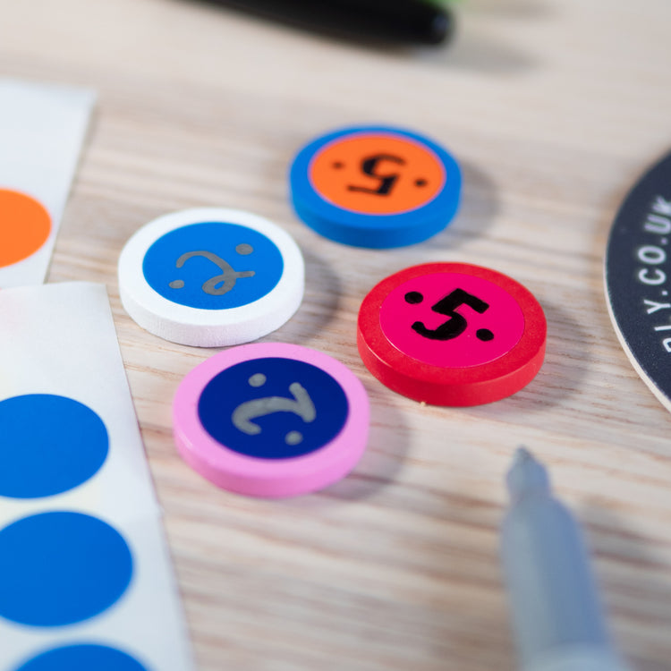 Blue Wooden Discs 25mm Pack of 5