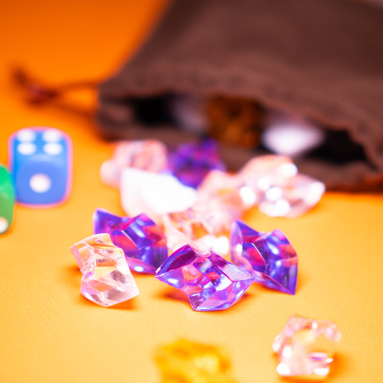 Purple Acrylic Raw Gem Stones 25mm pack of 10