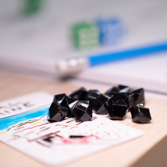 Black Acrylic Raw Gem Stones 14mm pack of 10