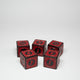 Red Acrylic D6 Steampunk Dice 16mm Pack of 5