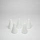 White Wooden Conical Pieces Pack of 5
