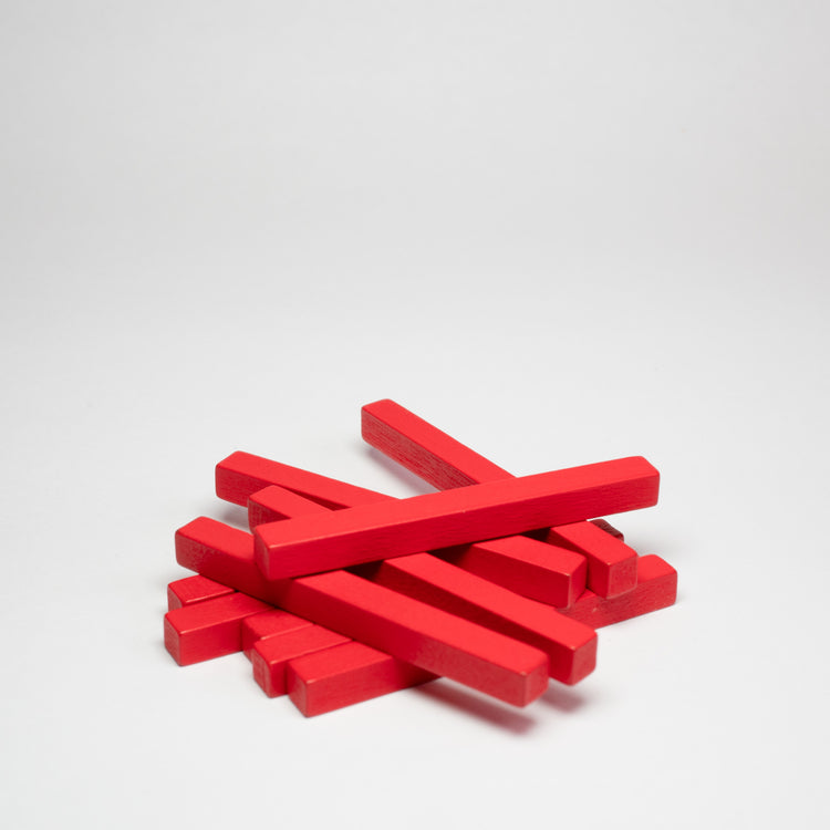 Red Wooden Sticks 50mm Pack of 10