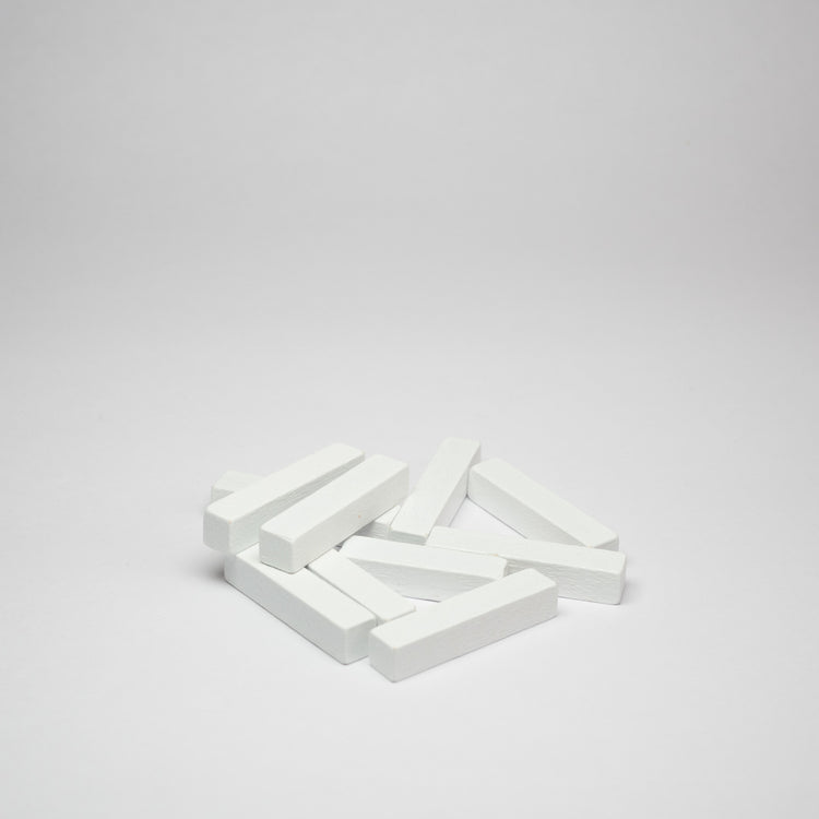 White Wooden Sticks 25mm Pack of 10