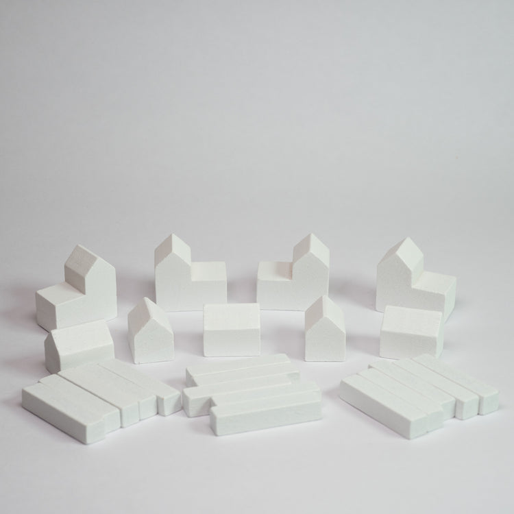 White Wooden Catan Parts Set
