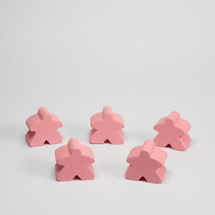 Light Pink Wooden 15mm Meeple Pack of 5