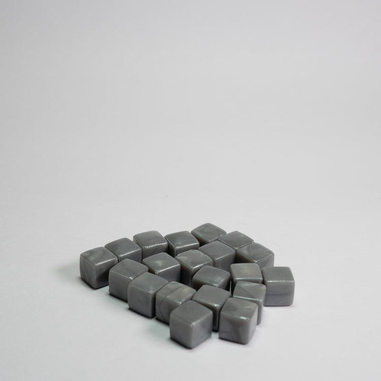 Opaque Grey Acrylic Cube 8mm Game Pieces 20 pack