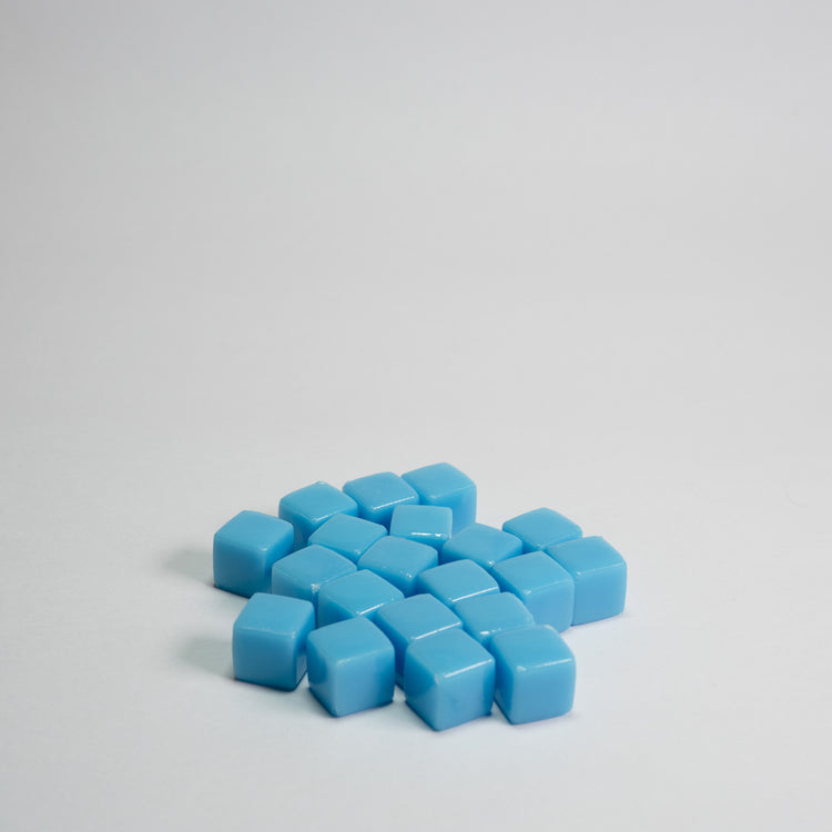 Opaque Light Blue Acrylic Cube 8mm Game Pieces 20 pack