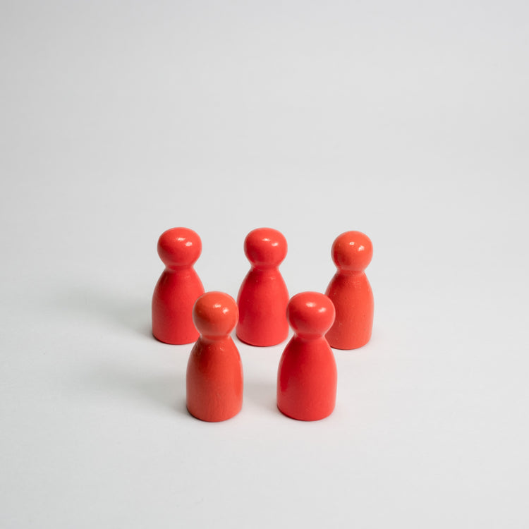 Orange Wooden Pawns 25mm pack of 5