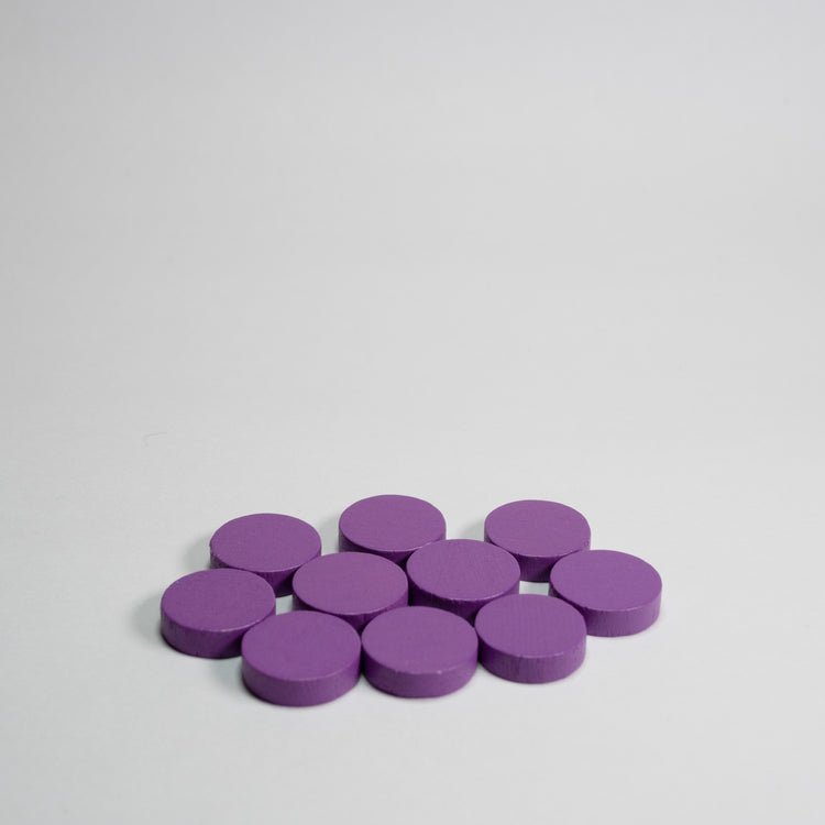 Purple Wooden Discs 15mm Pack of 10