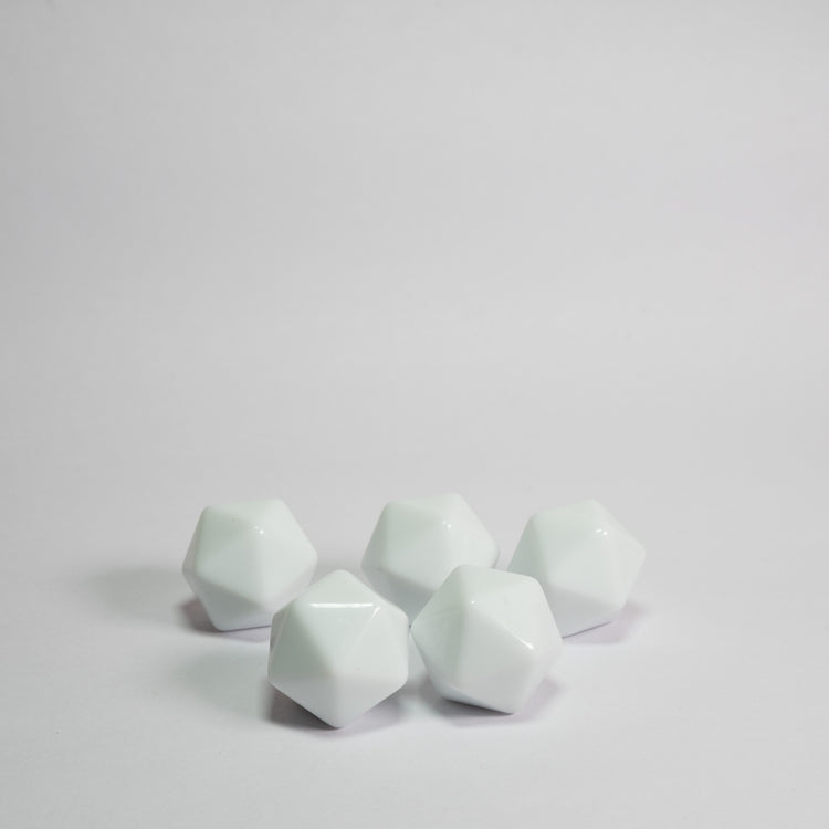 Blank Acrylic D20 Dice 5 Pack