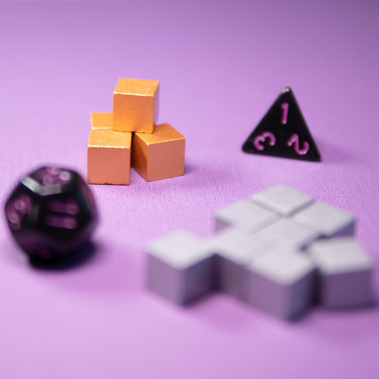 Gold Wooden Cube 10mm Game Pieces 20 Pack