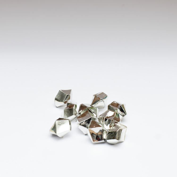 Silver Acrylic Raw Gem Stones 14mm pack of 10